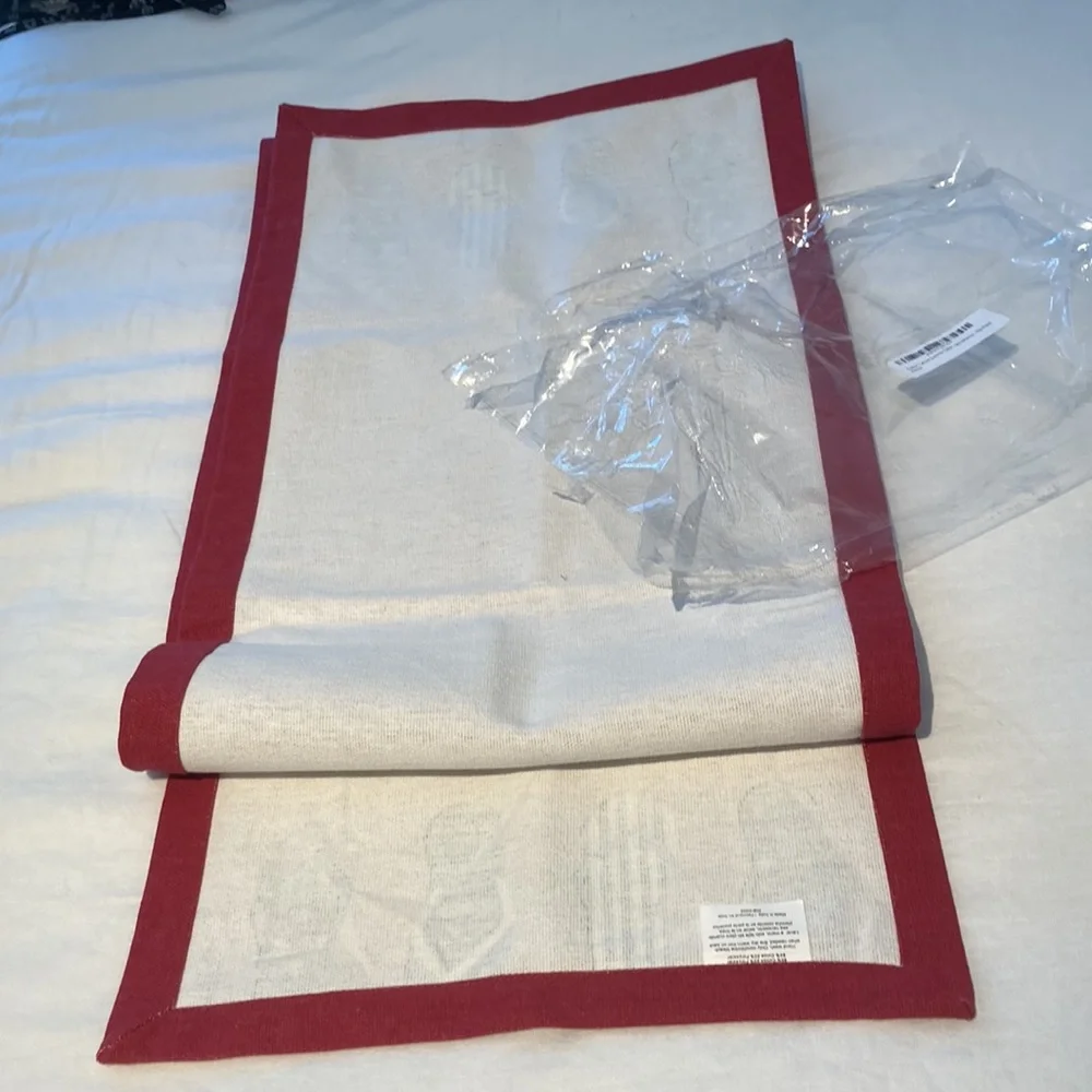 Table runner with flip flops cotton canvas beach house